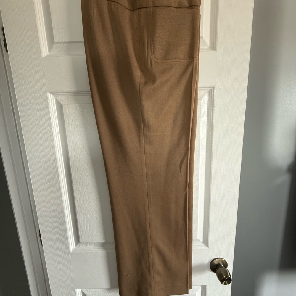 Anne Klein Wool Tan Professional Trousers, Size 14W